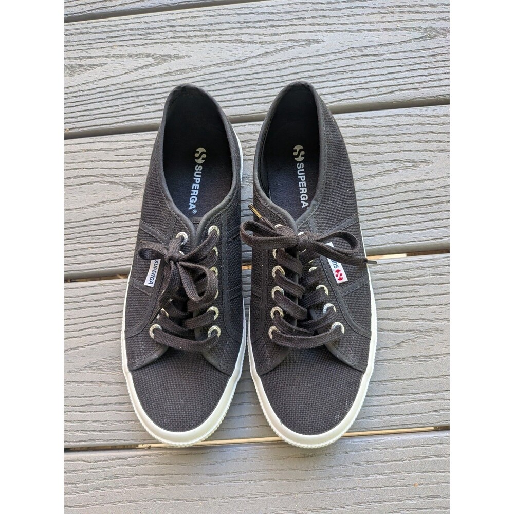Superga 2750 Cotu Classic Black Canvas Sneakers Women’s Size 8.5 New Without Box - Picture 3 of 7